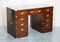 Brown Leather Hand Dyed Military Campaign Partners Pedestal Desk, Image 1