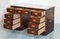 Brown Leather Hand Dyed Military Campaign Partners Pedestal Desk, Image 16