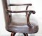 Antique Brown Leather Swivel Captains Chair with Claw & Ball Feet from Thomas Chippendale 12