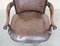 Antique Brown Leather Swivel Captains Chair with Claw & Ball Feet from Thomas Chippendale 6