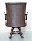 Antique Brown Leather Swivel Captains Chair with Claw & Ball Feet from Thomas Chippendale 15