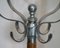 Brown Leather Heavy Chrome Frame Hand Stitched Coat & Hat Stand or Rack 6