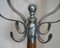 Brown Leather Heavy Chrome Frame Hand Stitched Coat & Hat Stand or Rack, Image 6