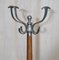 Brown Leather Heavy Chrome Frame Hand Stitched Coat & Hat Stand or Rack 3