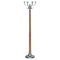 Brown Leather Heavy Chrome Frame Hand Stitched Coat & Hat Stand or Rack, Image 1