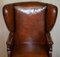 Brown Leather Hand Dyed Adjustable Reclining Easy Armchair from J Foot & Son 6