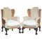 Antique Victorian Deconstructed Wingback Armchairs with Claw & Ball Feet, Set of 2 1