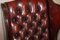 Poltrone alate Chesterfield in pelle bordeaux di William Morris, set di 2, Immagine 5