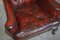 Fauteuils Chesterfield à Oreilles en Cuir Bordeaux de William Morris, Set de 2 8