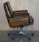 Brown Leather Ds-35 Office Captains Swivel Armchair from de Sede 14