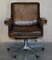 Brown Leather Ds-35 Office Captains Swivel Armchair from de Sede 3