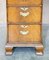 Antiker viktorianischer Partner-Schreibtisch aus braunem Leder & Nussholz 5
