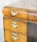 Antique Victorian Brown Leather Burr Walnut Cushion Drawer Partner Desk, Image 7
