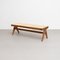 057 Civil Bench, Wood and Woven Viennese Cane by Pierre Jeanneret for Cassina 2