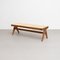 057 Civil Bench, Wood and Woven Viennese Cane by Pierre Jeanneret for Cassina, Image 2