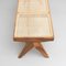 Banco 057 de madera y caña vienesa tejida de Pierre Jeanneret para Cassina, Imagen 14