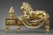 Andirons with Lions in bronzo dorato e cesellato, set di 2, Immagine 4