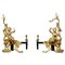 Louis XV Style Andirons in Gilt Bronze, Set of 2 1