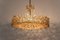 Gilt Brass & Crystal Glass Encrusted Chandelier from Palwa, Germany, 1970s 13