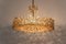 Gilt Brass & Crystal Glass Encrusted Chandelier from Palwa, Germany, 1970s, Image 13