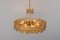 Gilt Brass & Crystal Glass Encrusted Chandelier from Palwa, Germany, 1970s 12