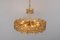 Gilt Brass & Crystal Glass Encrusted Chandelier from Palwa, Germany, 1970s, Image 12