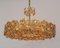 Gilt Brass & Crystal Glass Encrusted Chandelier from Palwa, Germany, 1970s 9