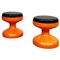 Tabourets Rocchetto Space Age en Plastique Orange par Castiglioni Kartell, Italie, 1970s, Set de 2 1