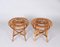 Tabourets Mid-Century en Rotin et Bambou, Italie, 1960s, Set de 2 4