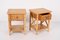 Moderne italienische Mid-Century Nachttische aus Rattan & Holz, 1980er, 2er Set 5