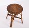 Mid-Century French Riviera Rattan and Bamboo Wired Stool, 1960s, Image 7