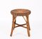 Mid-Century French Riviera Rattan and Bamboo Wired Stool, 1960s 2