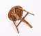 Mid-Century French Riviera Rattan and Bamboo Wired Stool, 1960s, Image 8