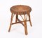 Mid-Century French Riviera Rattan and Bamboo Wired Stool, 1960s, Image 3