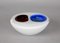 Italian White, Amber and Blue Submerged Murano Glass Bowl by Flavio Poli, 1970s 8