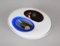 Italian White, Amber and Blue Submerged Murano Glass Bowl by Flavio Poli, 1970s 15