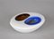 Italian White, Amber and Blue Submerged Murano Glass Bowl by Flavio Poli, 1970s, Image 3