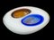 Italian White, Amber and Blue Submerged Murano Glass Bowl by Flavio Poli, 1970s, Image 14