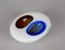 Italian White, Amber and Blue Submerged Murano Glass Bowl by Flavio Poli, 1970s 5