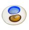 Italian White, Amber and Blue Submerged Murano Glass Bowl by Flavio Poli, 1970s 2