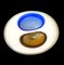 Italian White, Amber and Blue Submerged Murano Glass Bowl by Flavio Poli, 1970s 10
