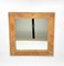 Espejo de pared cuadrado de ratán y bambú atribuido a Vivai Del Sud, Italia, años 70, Imagen 2