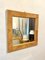 Espejo de pared cuadrado de ratán y bambú atribuido a Vivai Del Sud, Italia, años 70, Imagen 5