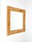 Square Wall Mirror in Rattan & Bamboo Attributed to Vivai Del Sud, Italy, 1970s 3