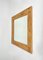 Espejo de pared cuadrado de ratán y bambú atribuido a Vivai Del Sud, Italia, años 70, Imagen 4