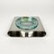 Ashtray in Steel and Green Glass from Sena Cristal, Italy, 1970s 3