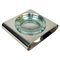 Ashtray in Steel and Green Glass from Sena Cristal, Italy, 1970s 2