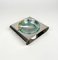 Ashtray in Steel and Green Glass from Sena Cristal, Italy, 1970s 12