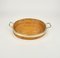 Oval Serving Tray in Bamboo, Rattan & Brass, Italy, 1970s 9