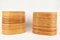 Maceteros o jarrones Mid-Century ovalados de ratán y bambú, años 60. Juego de 2, Imagen 3